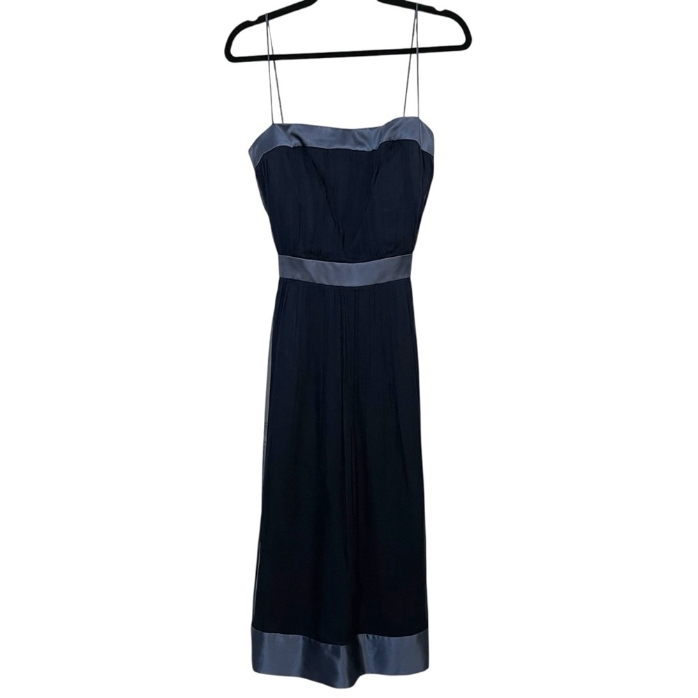 NWT Jenny Yoo Collection 100% Silk Navy Midi 
Dress Size‎ 6